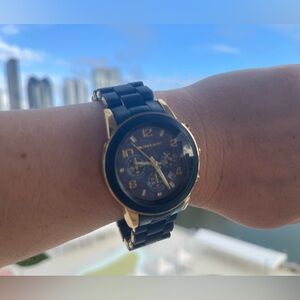 Michael Kors Navy Blue and Gold Watch